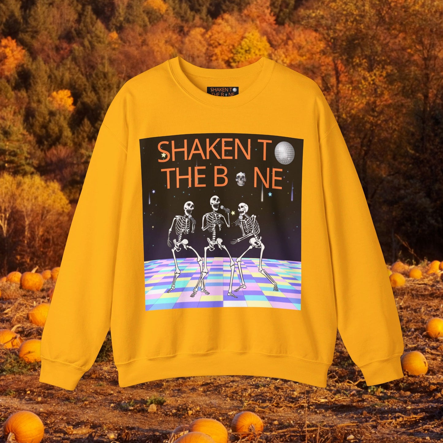 Skeleton Party Crewneck Sweatshirt - Festive Halloween Dance Floor Unisex Heavy Blend