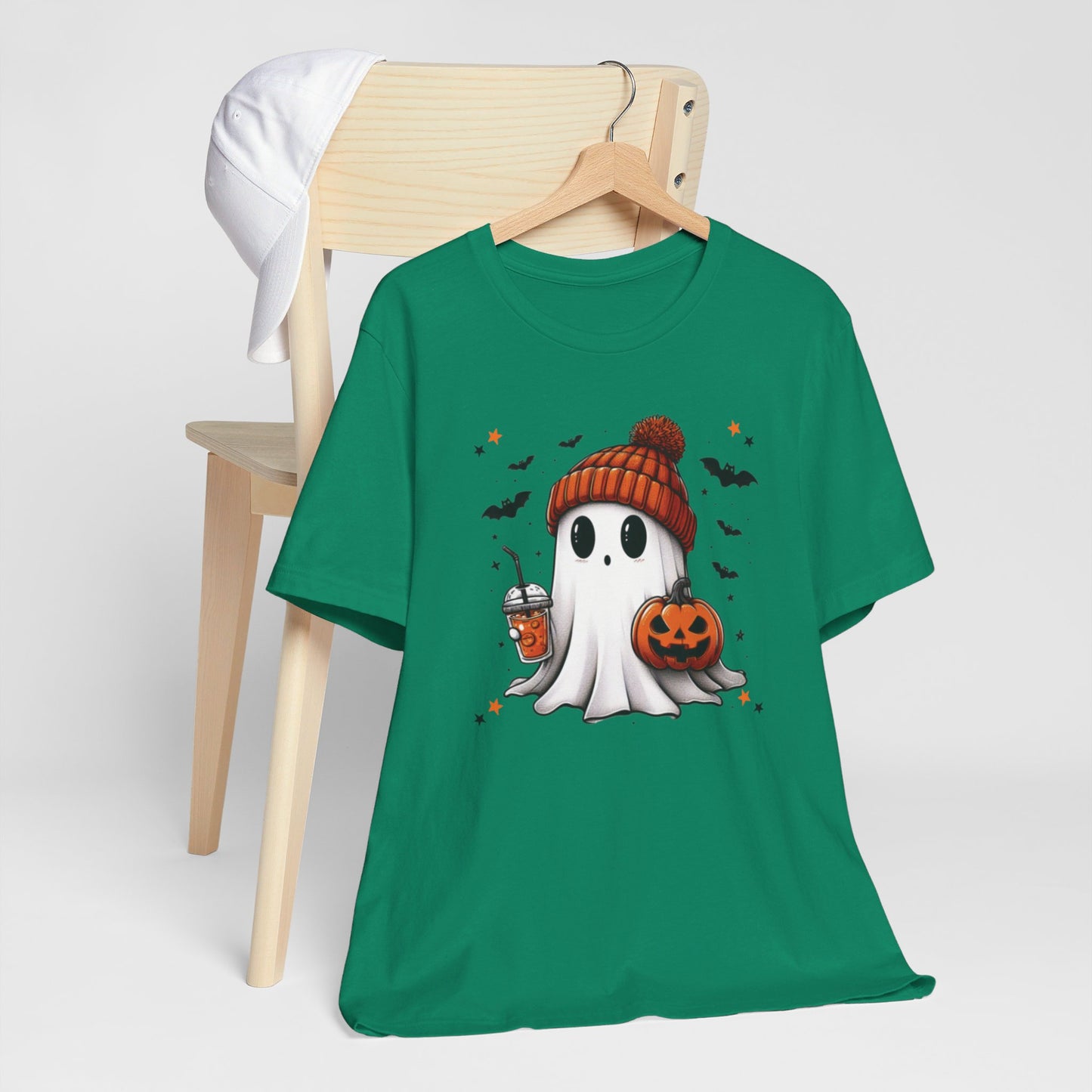 Ghostly Unisex Tee - Cute Halloween Short Sleeve Shirt