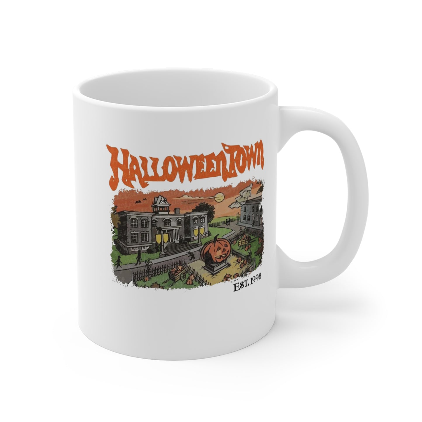 Mug 11oz HalloweenTown Festive White Mug for Halloween