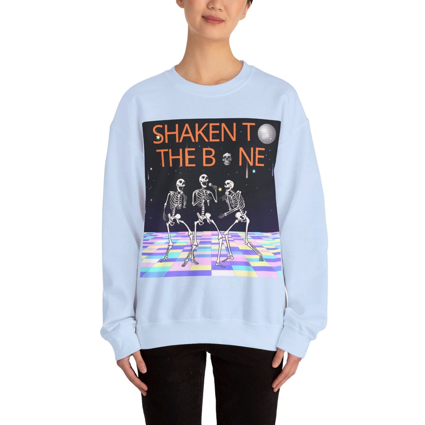 Skeleton Party Crewneck Sweatshirt - Festive Halloween Dance Floor Unisex Heavy Blend