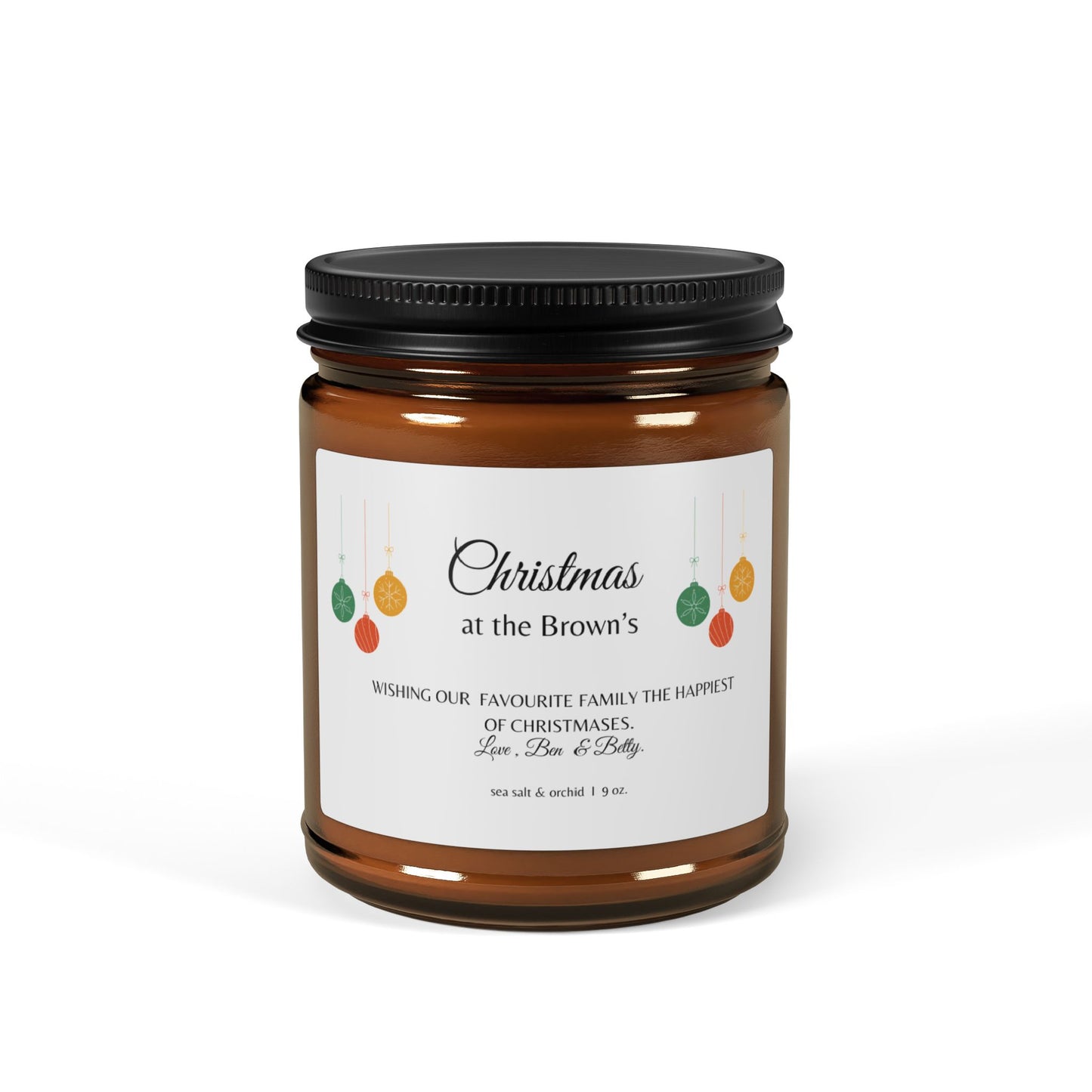 Scented Soy Candle (Multi-Size, Amber Jar)