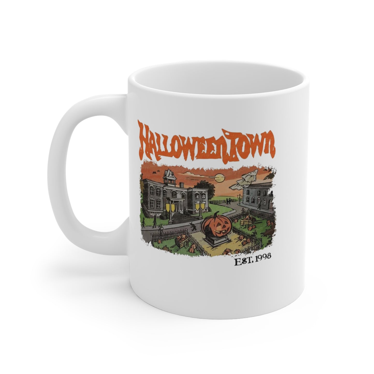 Mug 11oz HalloweenTown Festive White Mug for Halloween