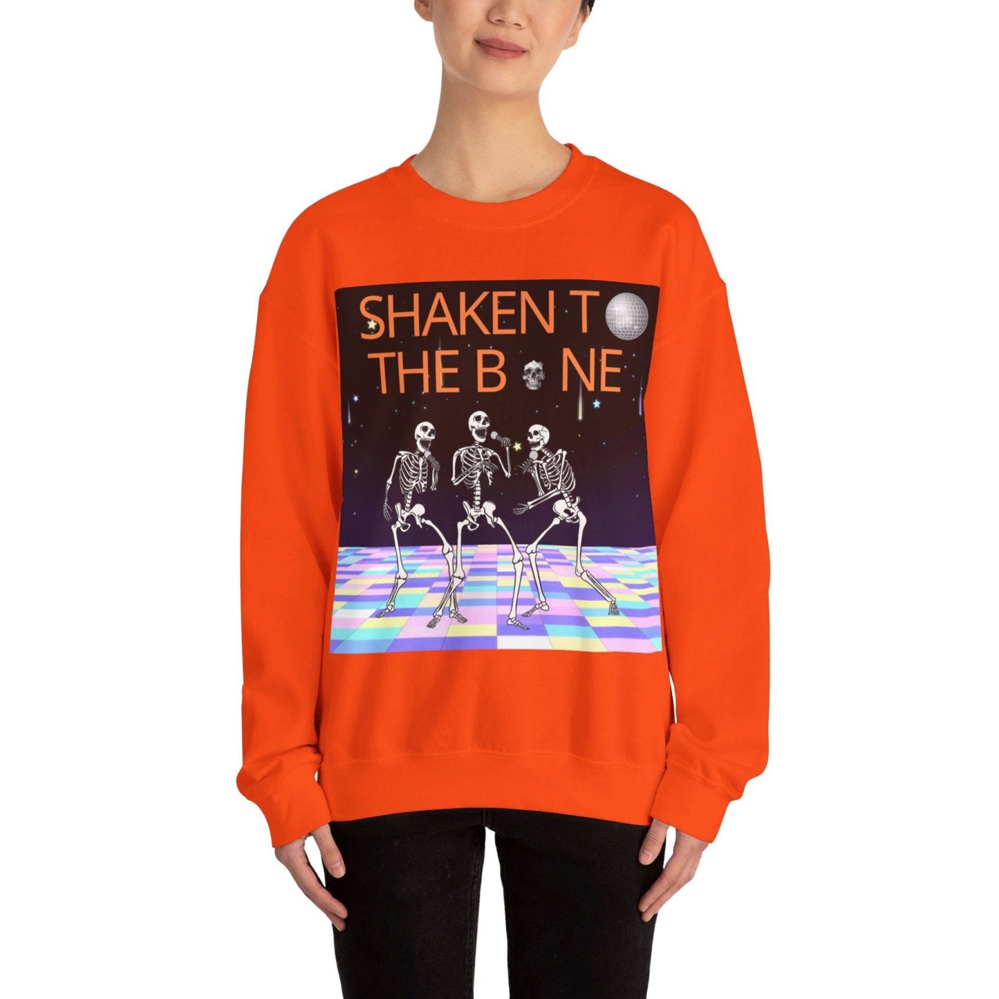 Skeleton Party Crewneck Sweatshirt - Festive Halloween Dance Floor Unisex Heavy Blend