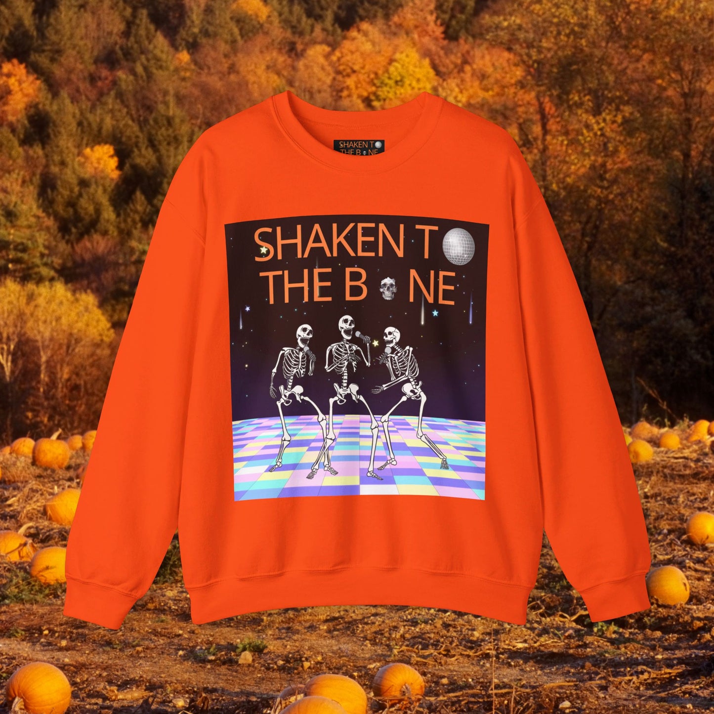 Skeleton Party Crewneck Sweatshirt - Festive Halloween Dance Floor Unisex Heavy Blend