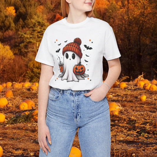 Ghostly Unisex Tee - Cute Halloween Short Sleeve Shirt