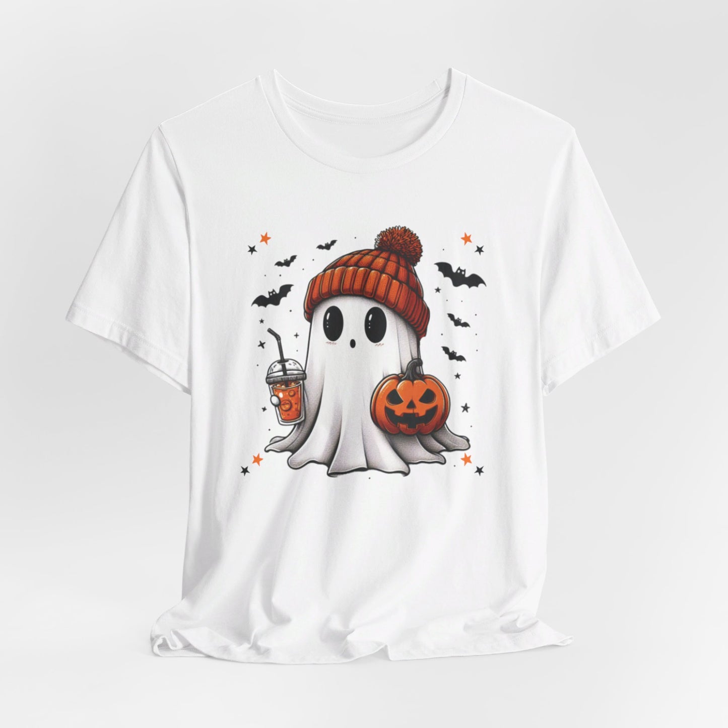 Ghostly Unisex Tee - Cute Halloween Short Sleeve Shirt