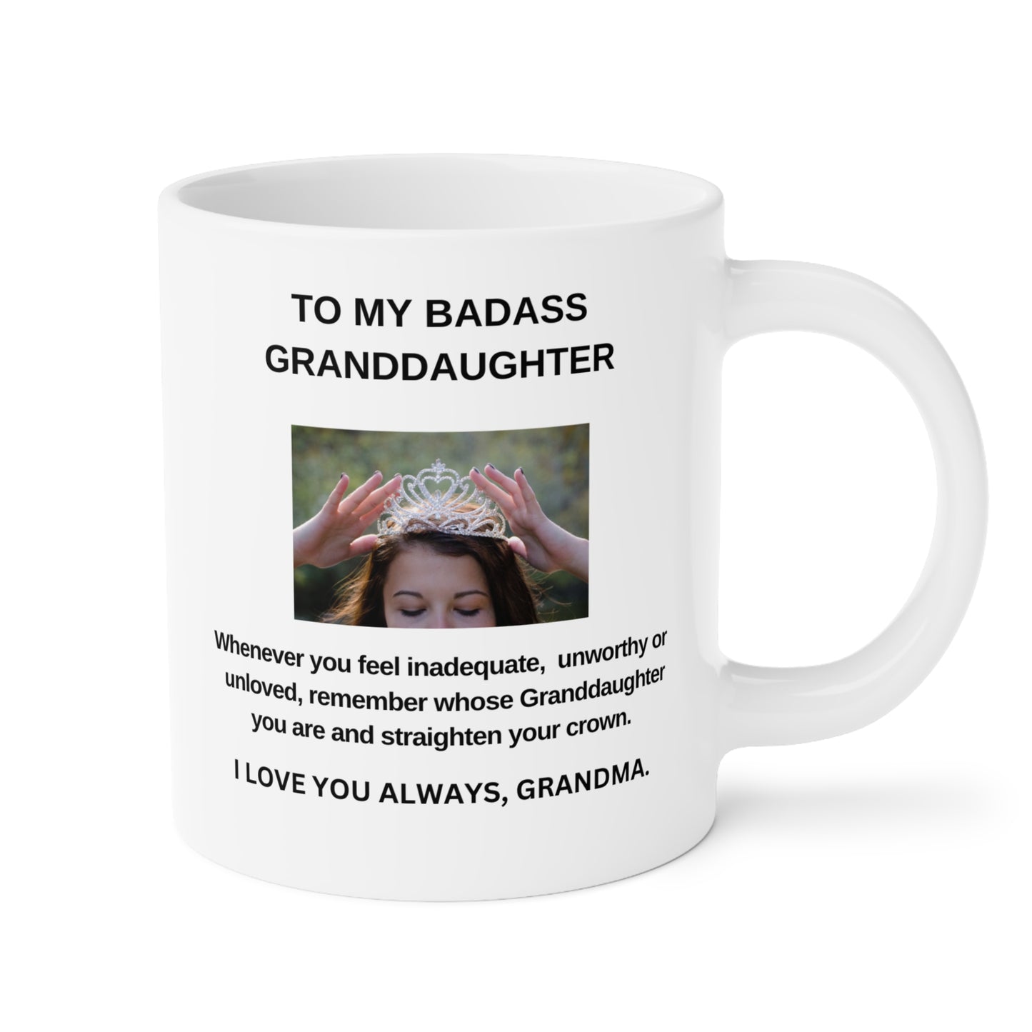 White Ceramic Mug (11oz/15oz/20oz) - Granddaughter Gift