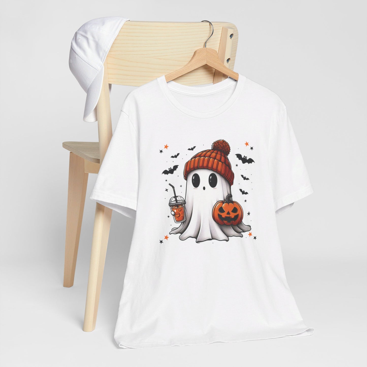 Ghostly Unisex Tee - Cute Halloween Short Sleeve Shirt