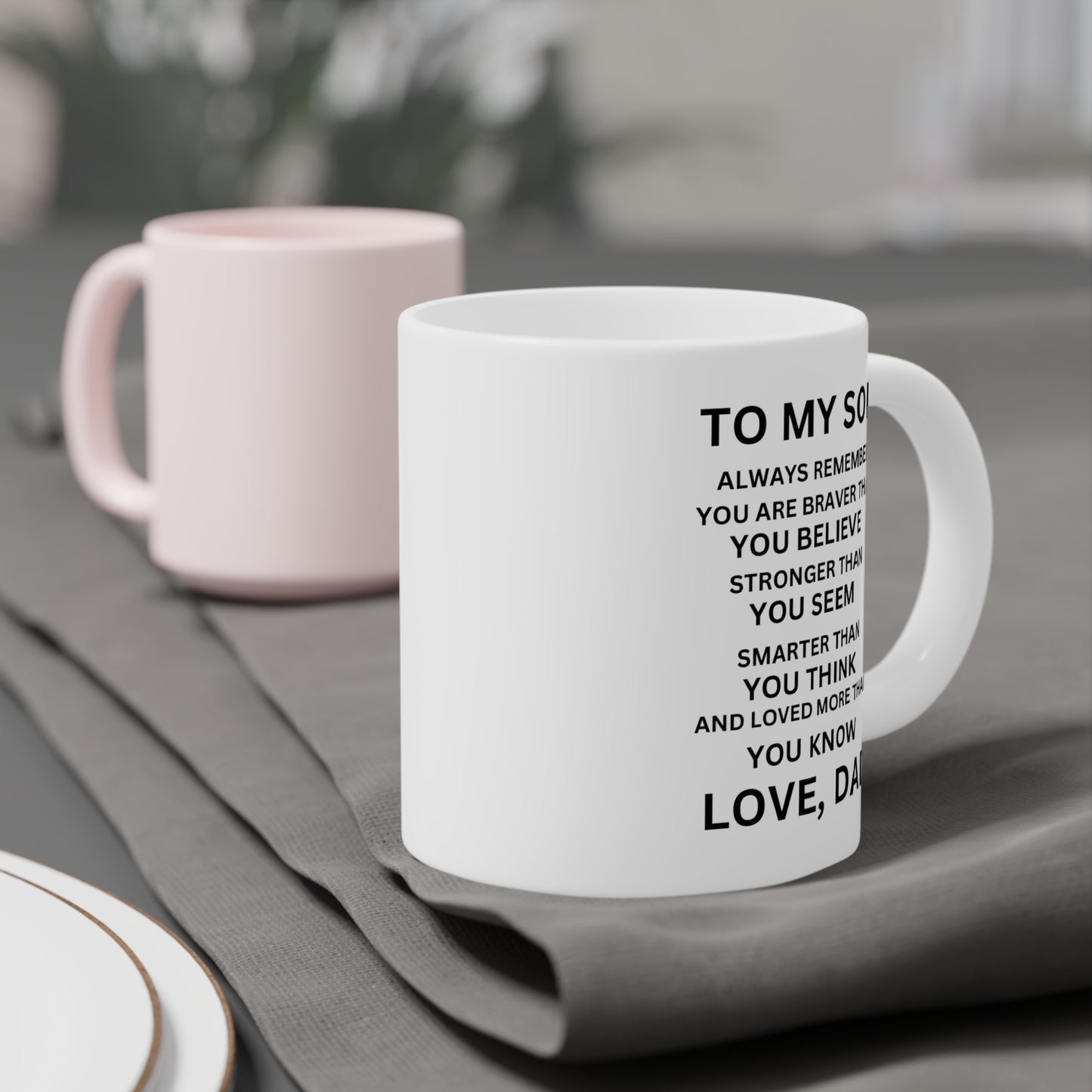 White Ceramic Mug (11oz/15oz/20oz) - Son Gift