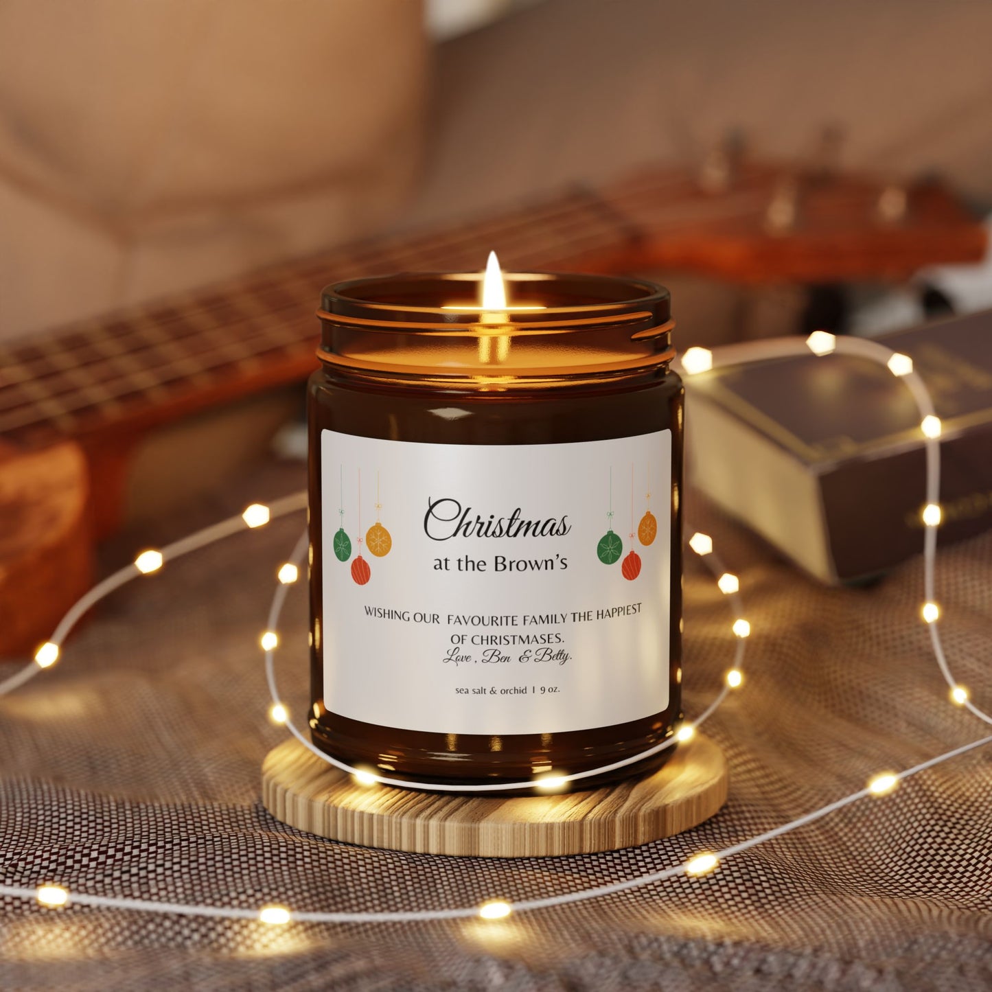 Scented Soy Candle (Multi-Size, Amber Jar)