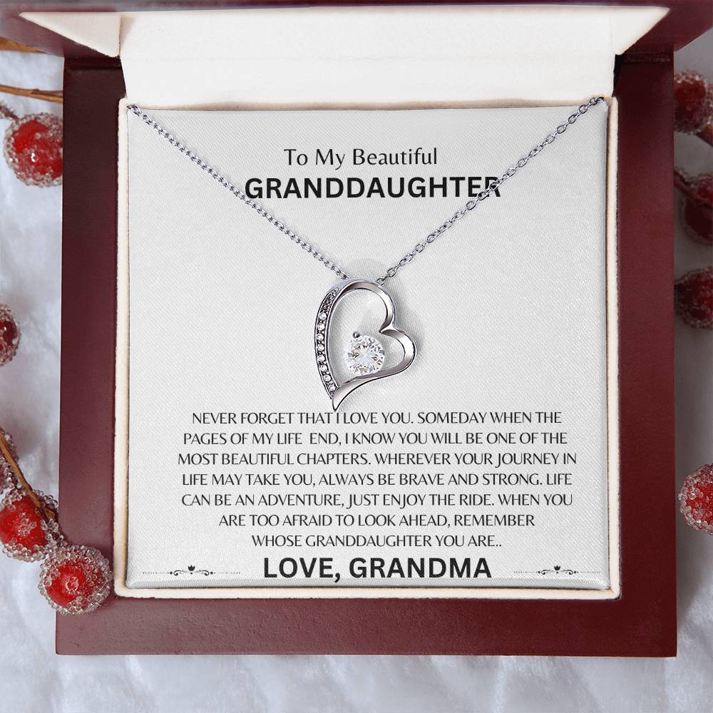 To My Beautiful Granddaughter |  Forever Love Necklace |  Love Grandma