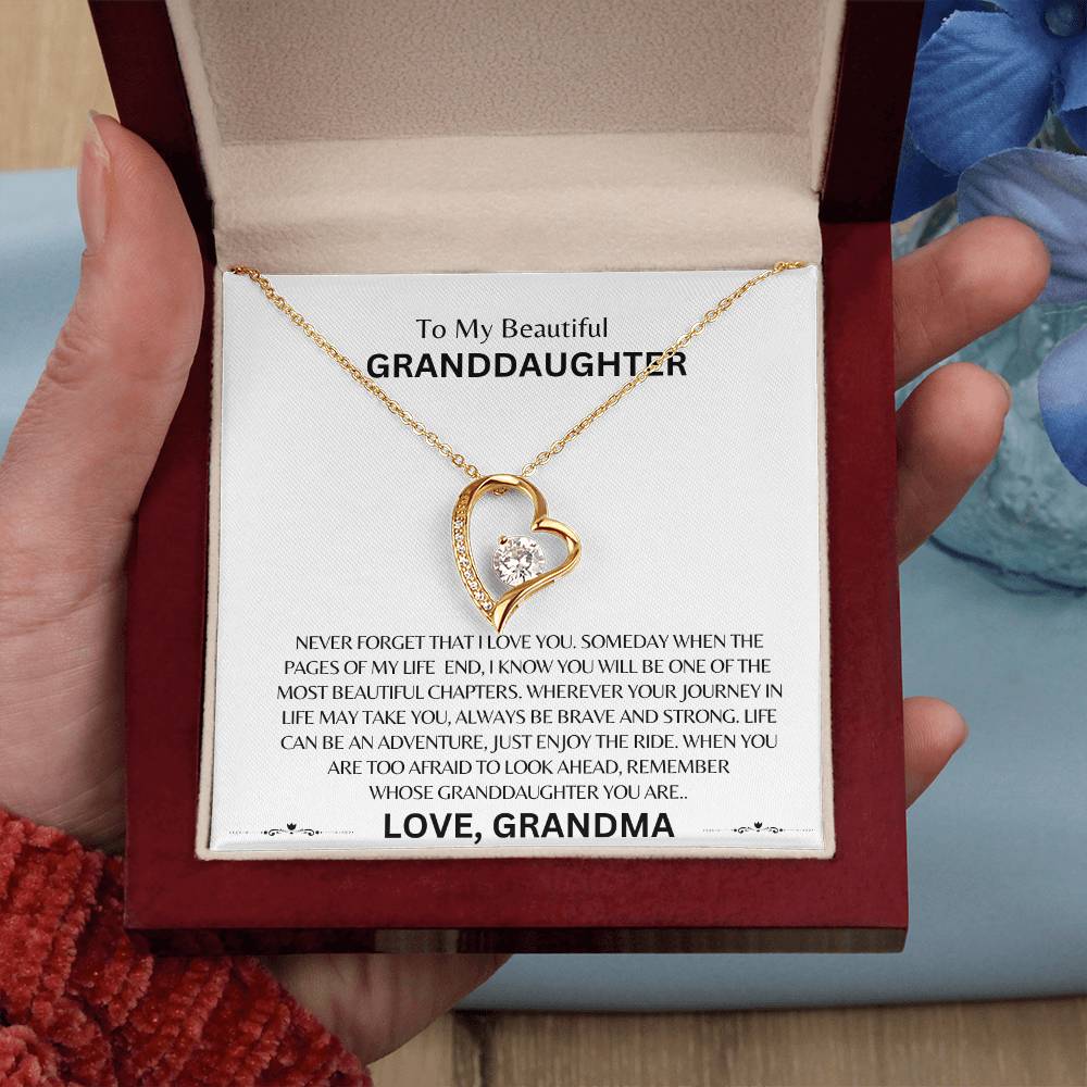 To My Beautiful Granddaughter |  Forever Love Necklace |  Love Grandma