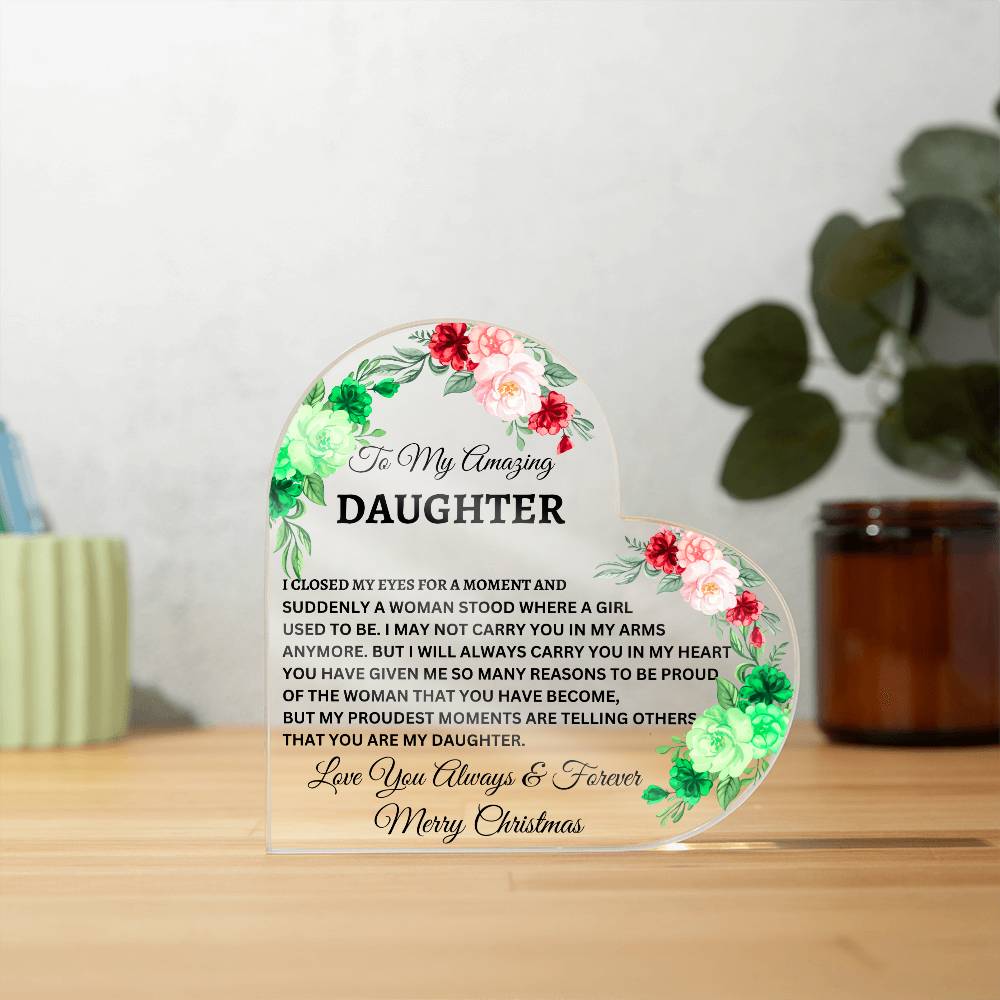 To My Daughter | Christmas Colors | Plaque