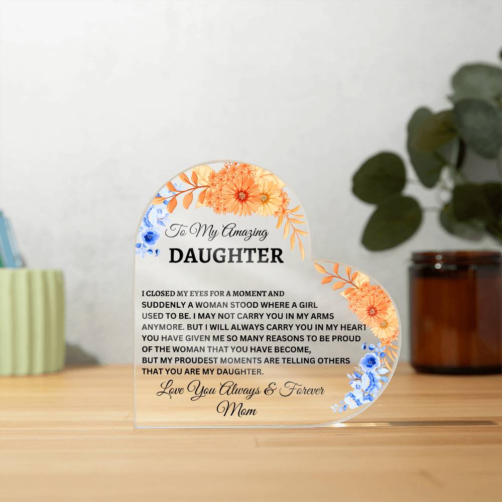 To My Daughter | Complimentary Color | Flower Plaque