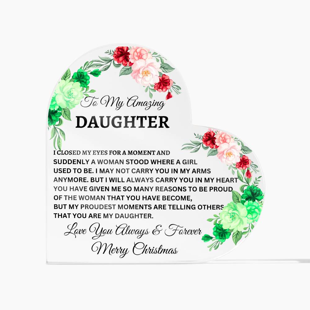 To My Daughter | Christmas Colors | Plaque