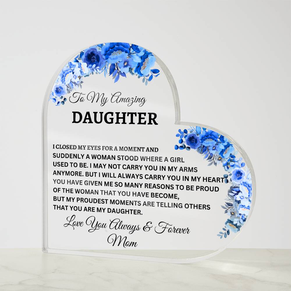 To My Amazing Daughter | Beautiful Blue Flower Acrylic Plaque