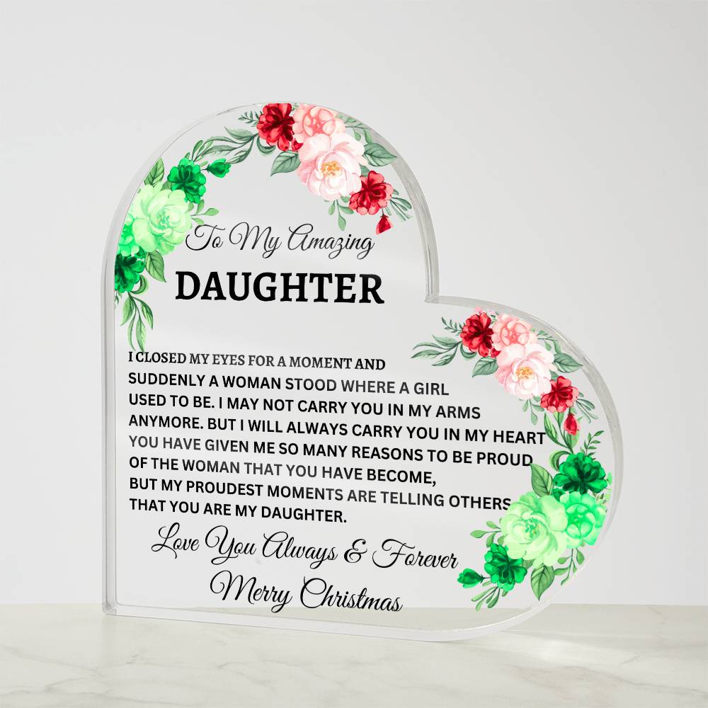 To My Daughter | Christmas Colors | Plaque