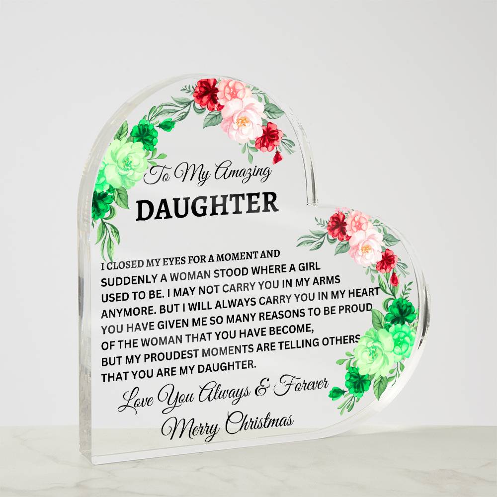 To My Daughter | Christmas Colors | Plaque