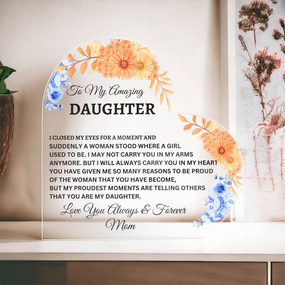 To My Daughter | Complimentary Color | Flower Plaque