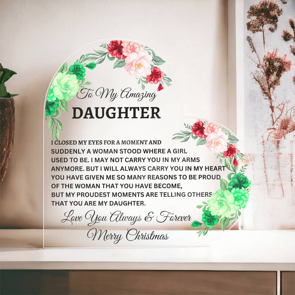 To My Daughter | Christmas Colors | Plaque