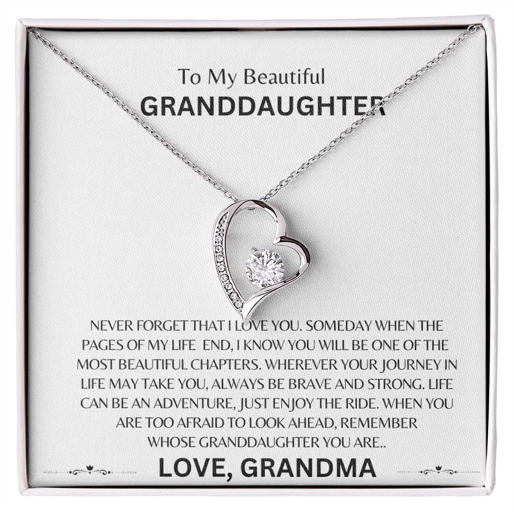 To My Beautiful Granddaughter |  Forever Love Necklace |  Love Grandma