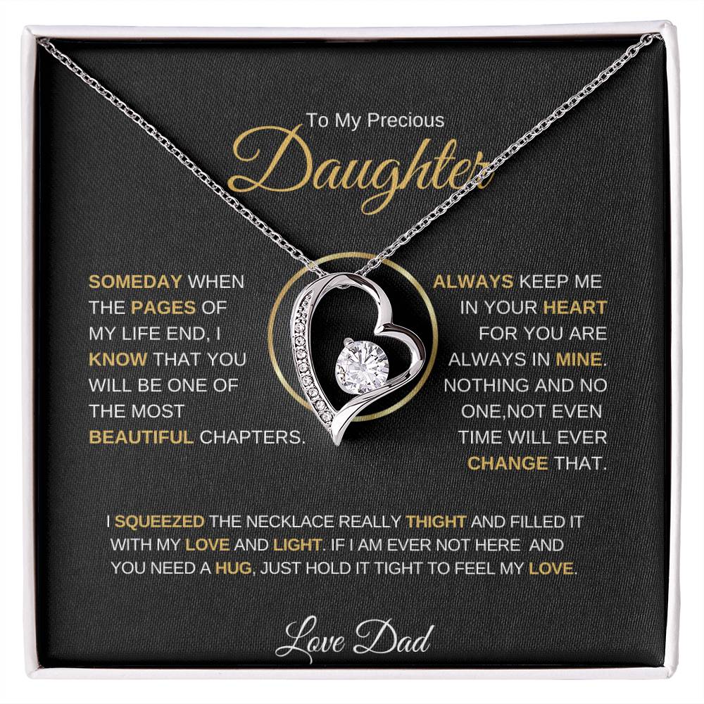 To My Precious Daughter |  Love Dad, Necklace.