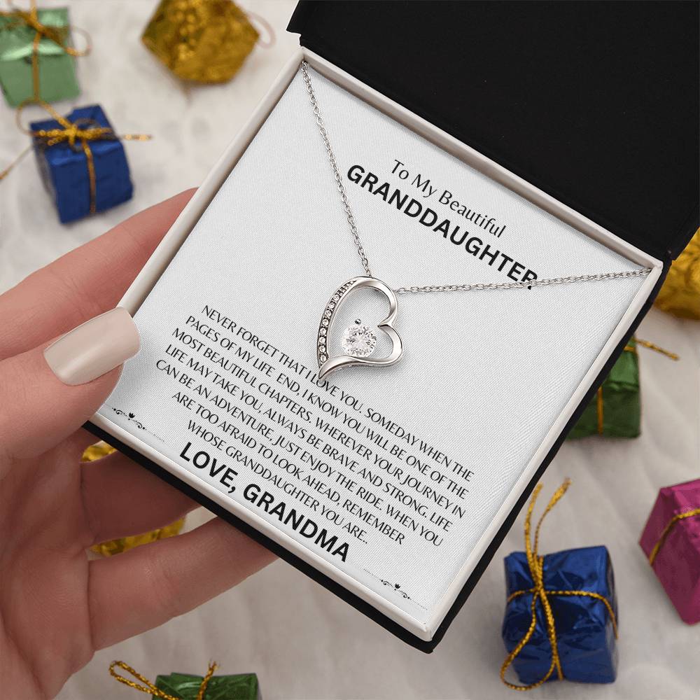 To My Beautiful Granddaughter |  Forever Love Necklace |  Love Grandma