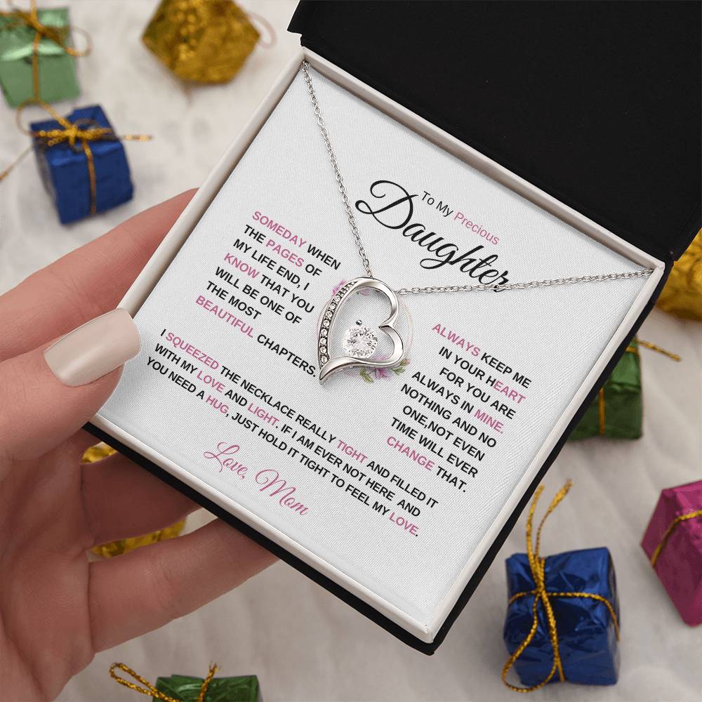 To  My Precious Daughter | Forever Love Necklace |  Love Mom