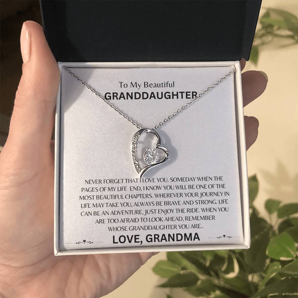 To My Beautiful Granddaughter |  Forever Love Necklace |  Love Grandma