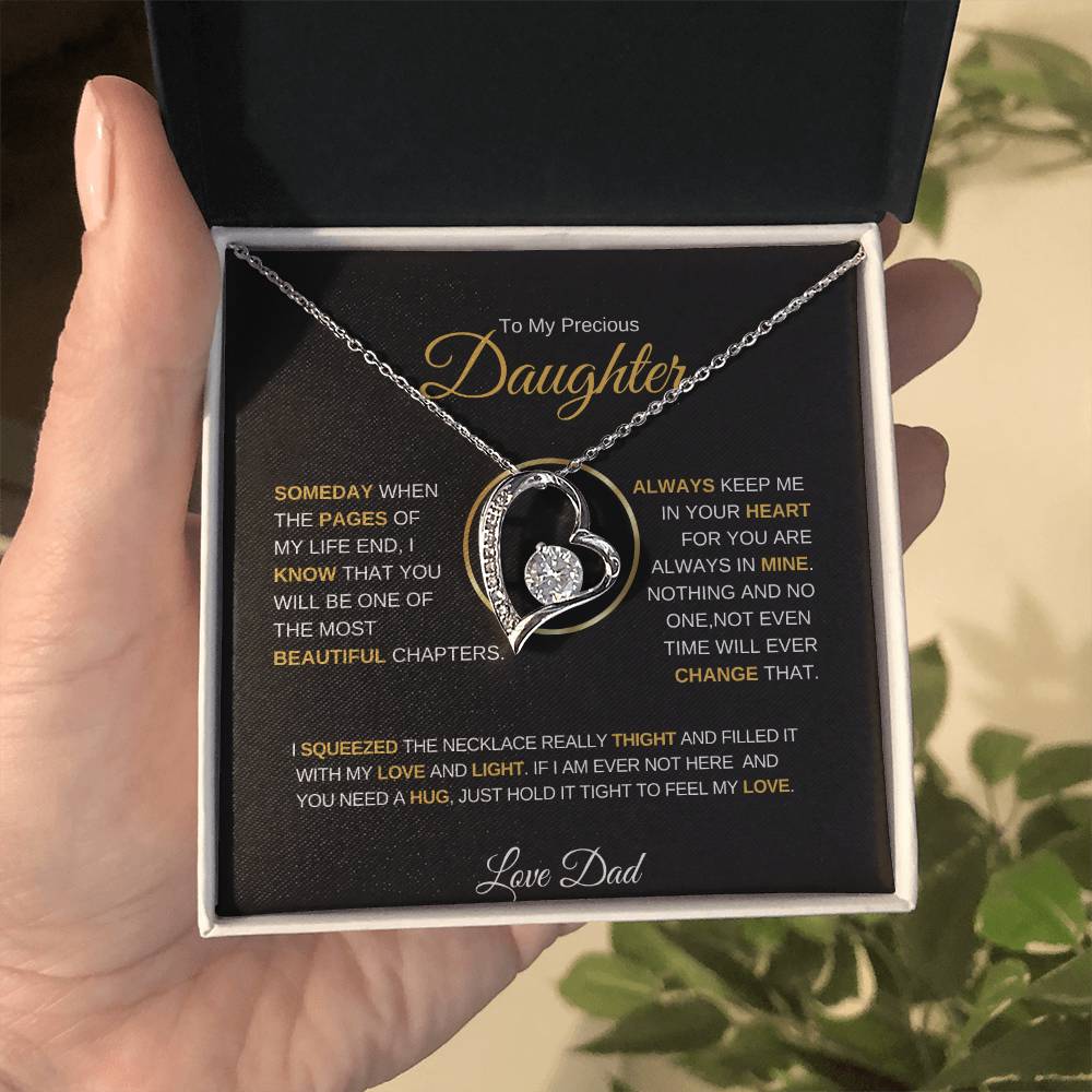 To My Precious Daughter |  Love Dad, Necklace.