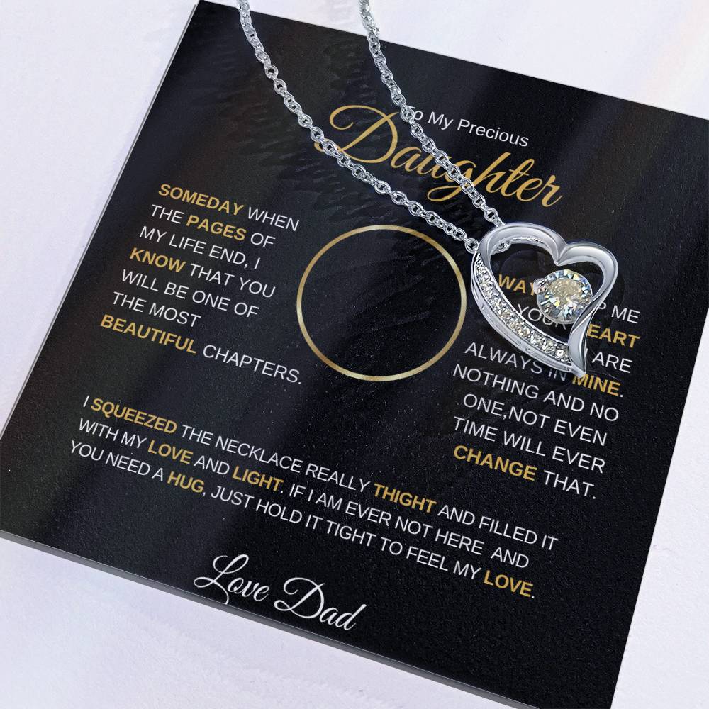 To My Precious Daughter |  Love Dad, Necklace.