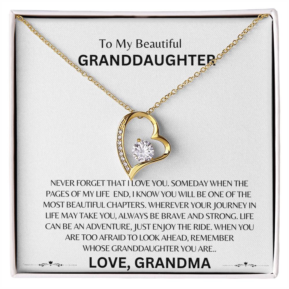 To My Beautiful Granddaughter |  Forever Love Necklace |  Love Grandma