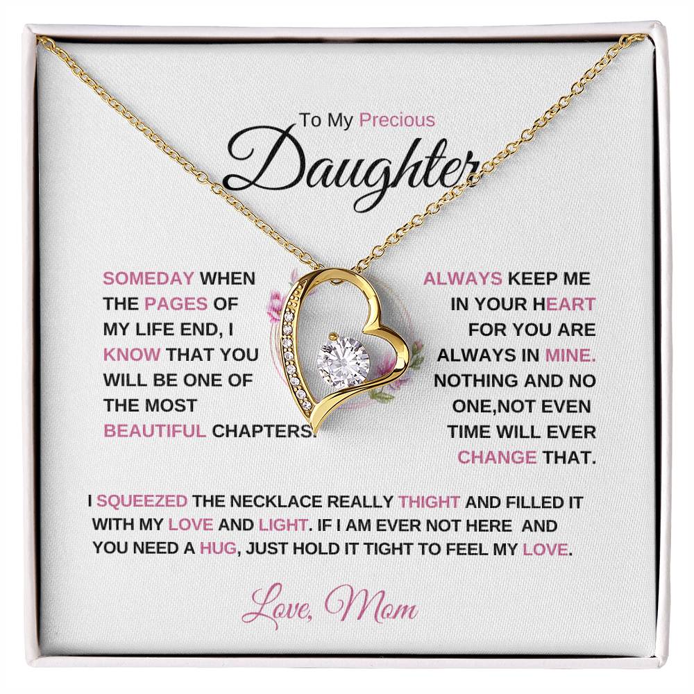 To My Precious Daughter | Love Mom  |  Necklace