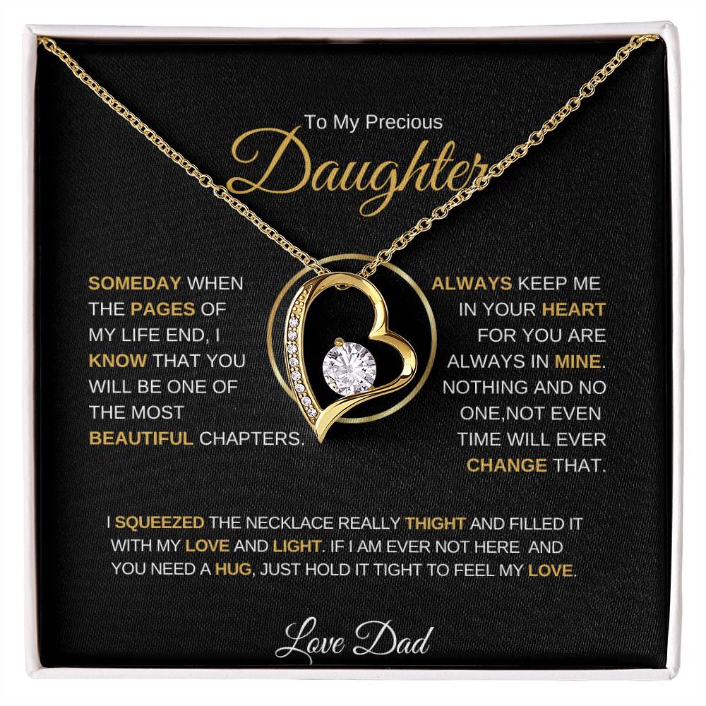 To My Precious Daughter |  Love Dad, Necklace.