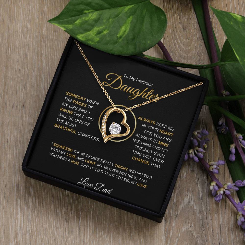 To My Precious Daughter |  Love Dad, Necklace.