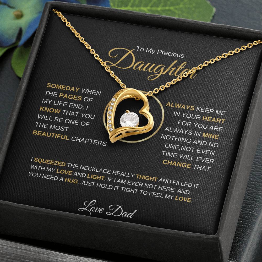 To My Precious Daughter |  Love Dad, Necklace.